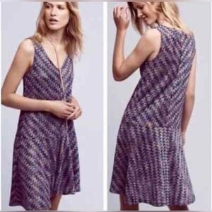 Anthropology Maeve Westwater Chevron Knot Sleeveless Dress Size XS